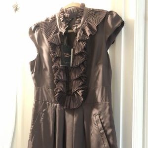 Brand New Ted Baker Size 3 Silk Frill Dress